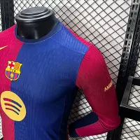 24-25 Barcelona Home Soccer Jersey Player Edition Long Sleeve - view 3