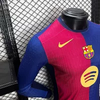 24-25 Barcelona Home Soccer Jersey Player Edition Long Sleeve - view 5