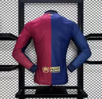 24-25 Barcelona Home Soccer Jersey Player Edition Long Sleeve - view 8