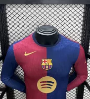 24-25 Barcelona Home Soccer Jersey Player Edition Long Sleeve - view 9
