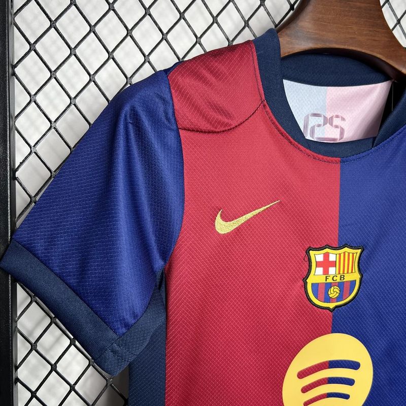 24-25 Barcelona Home Kids Kit Soccer Jersey+Shorts - view 4