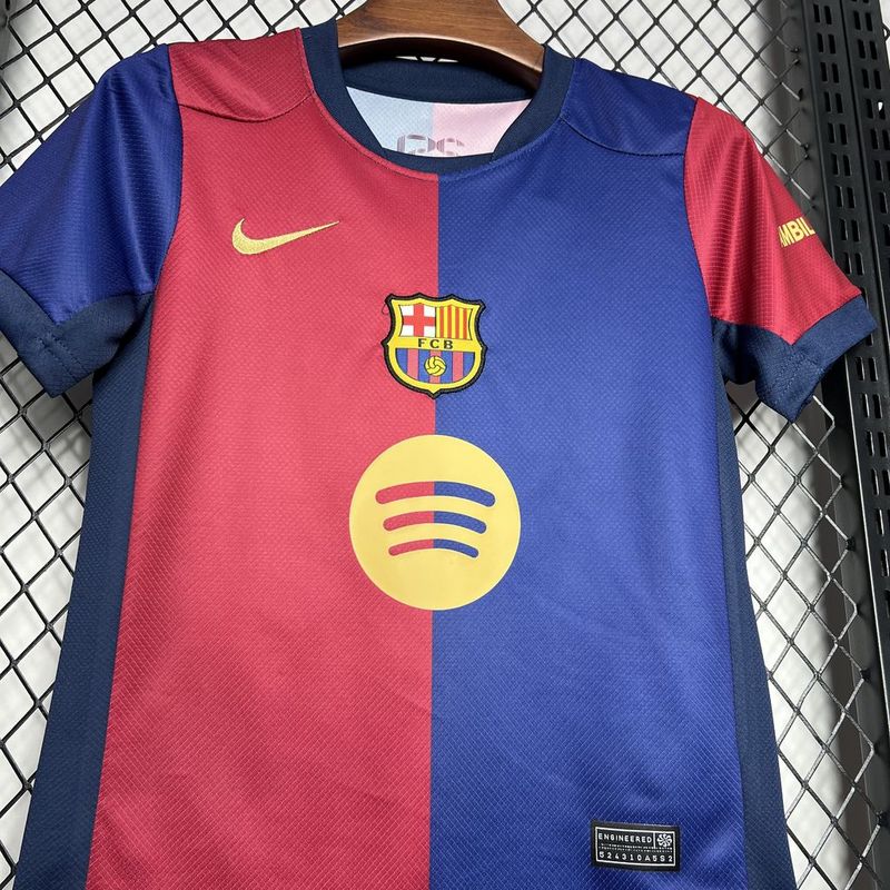 24-25 Barcelona Home Kids Kit Soccer Jersey+Shorts - view 5
