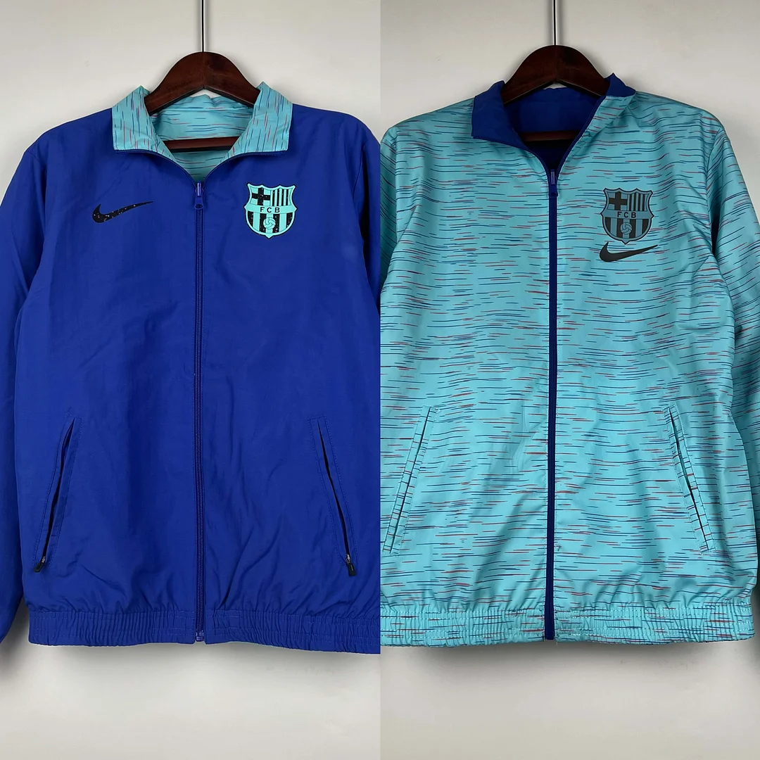 2023/2024 Barcelona Reversible Windbreaker Blue Soccer Jersey 1:1 Thai Quality - view 13