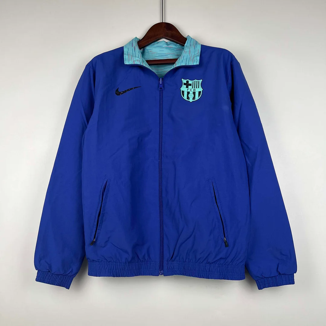 2023/2024 Barcelona Reversible Windbreaker Blue Soccer Jersey 1:1 Thai Quality - view 6