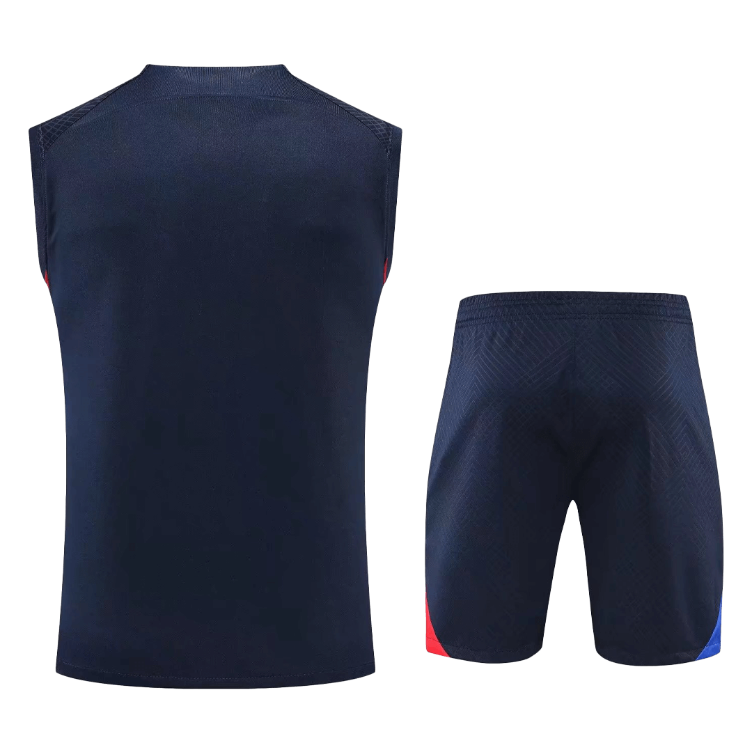 Barcelona Sleeveless Training Kit (Top+Shorts) Black 2022/23 - view 5
