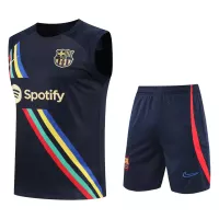 Barcelona Sleeveless Training Kit (Top+Shorts) Black 2022/23 - view 7