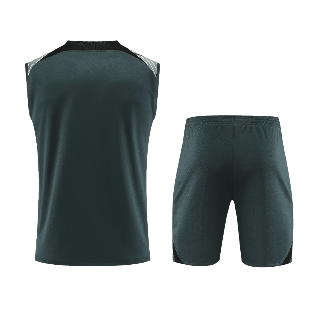 Barcelona Sleeveless Training Kit (Top+Shorts) Black 2023/24 - view 12
