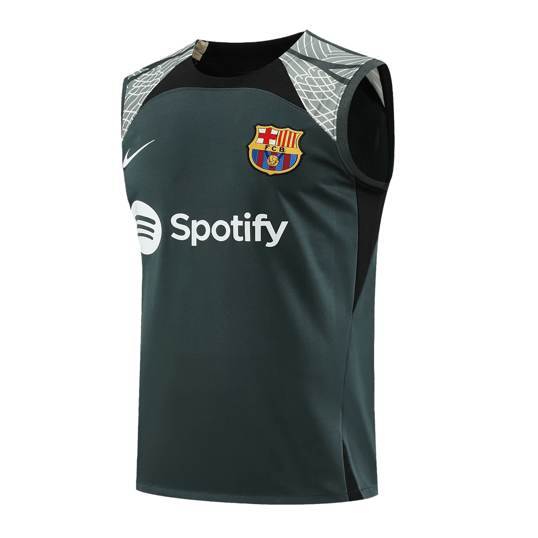 Barcelona Sleeveless Training Kit (Top+Shorts) Black 2023/24 - view 4