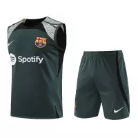 Barcelona Sleeveless Training Kit (Top+Shorts) Black 2023/24 - view 11