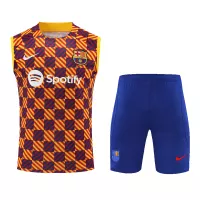 Barcelona Sleeveless Training Kit (Top+Shorts) Yellow 2023/24 - view 5