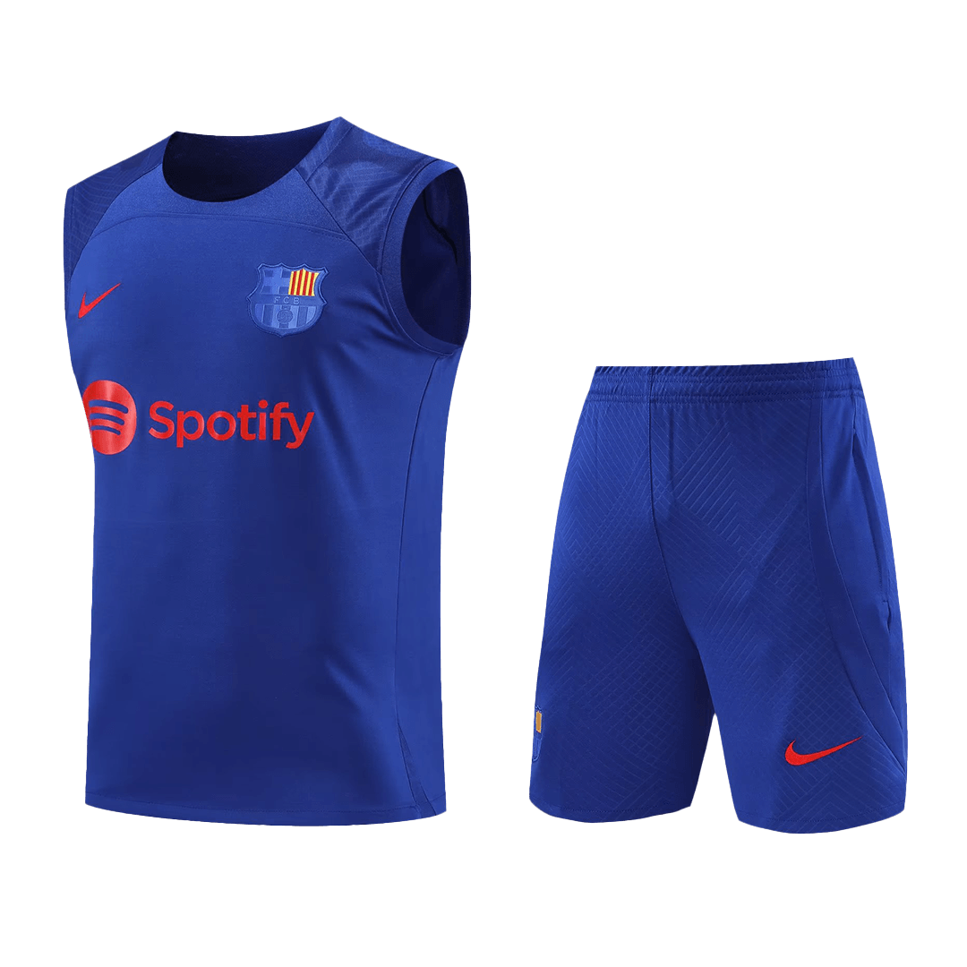 Barcelona Sleeveless Training Kit (Top+Shorts) Purple 2023/24 - view 13