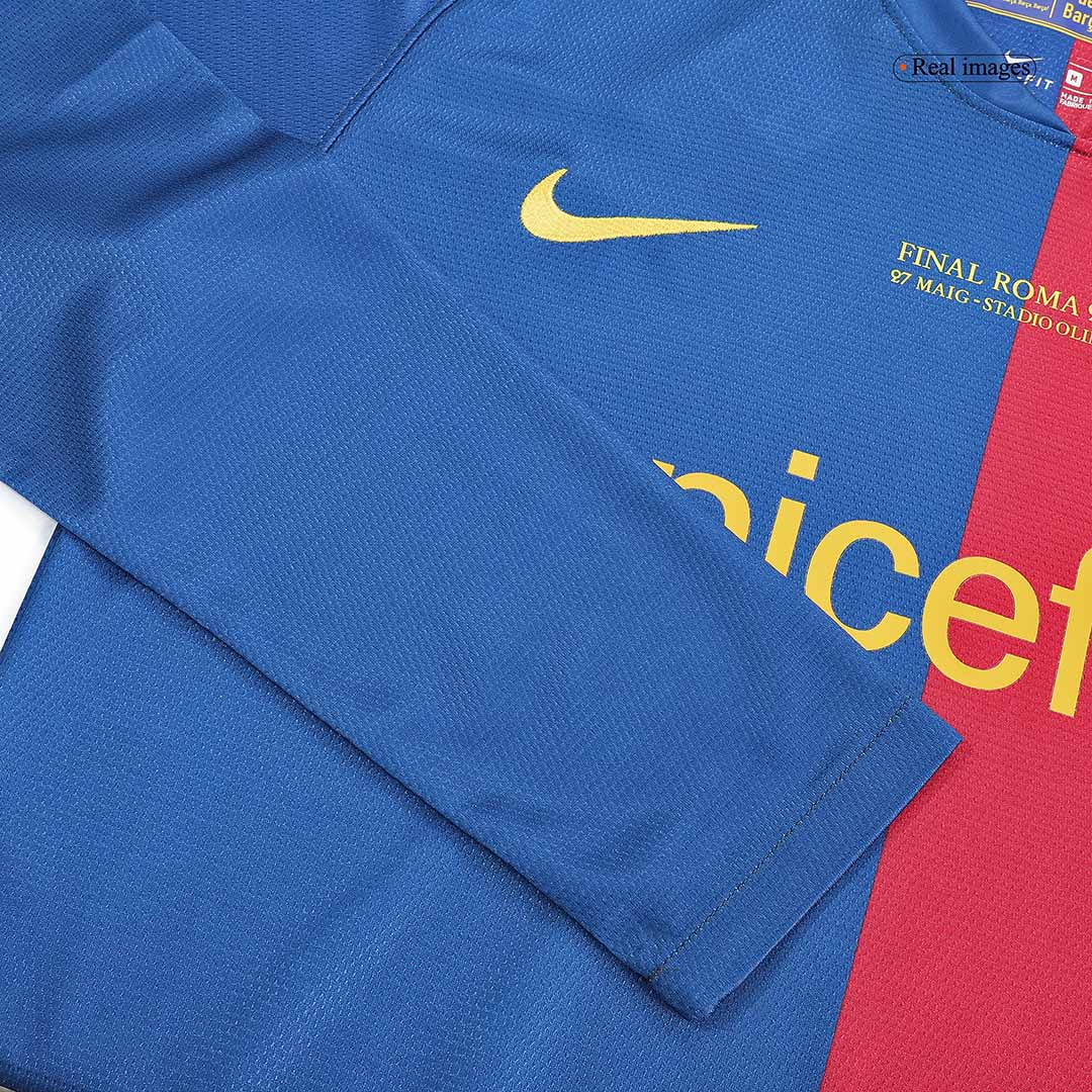 08-09 Barcelona UCL Final Retro Home Long Sleeve Jersey - view 9