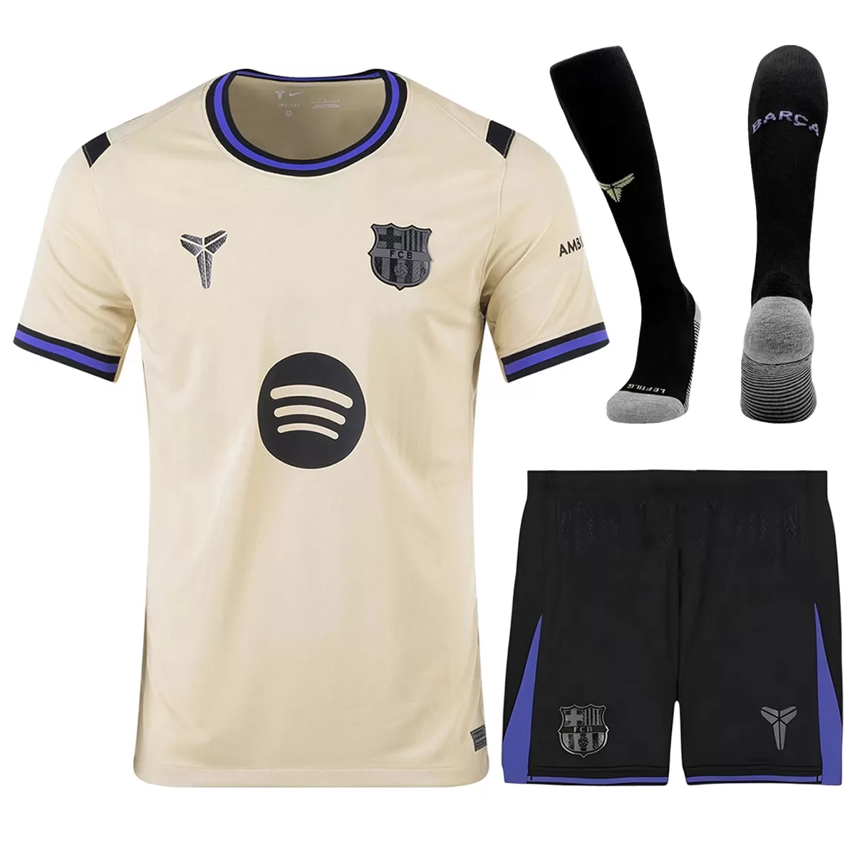 25-26 Barcelona Away Soccer Full Kit Jersey+Shorts