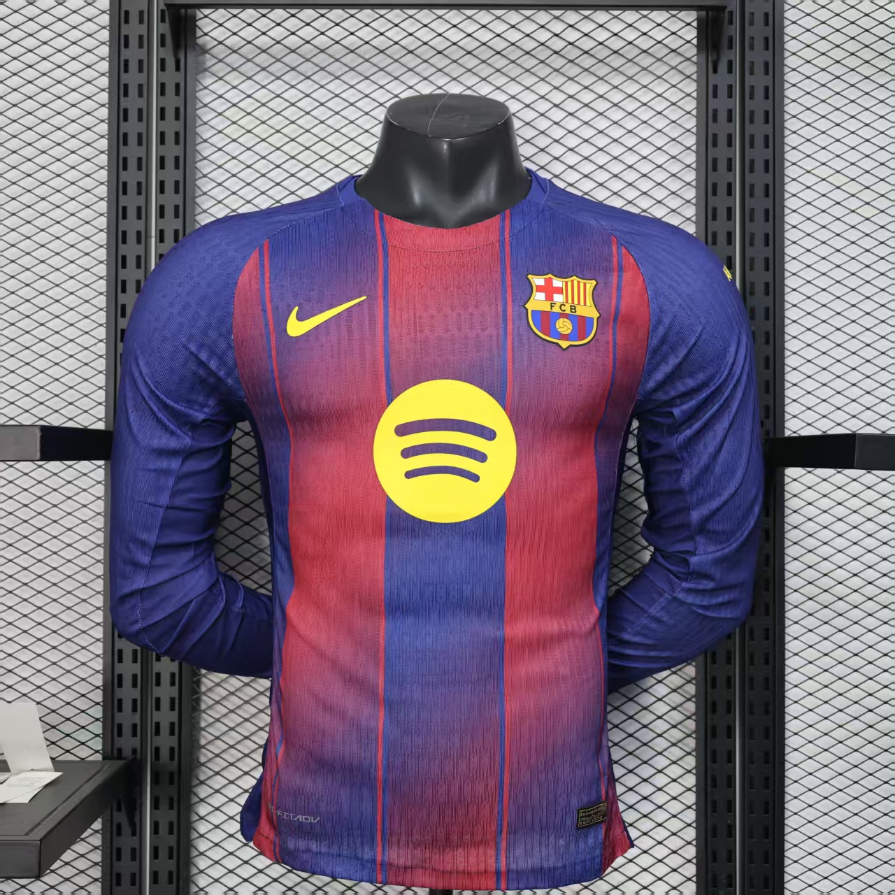 25-26 Barcelona Red Blue Home Soccer Jersey Long Sleeve