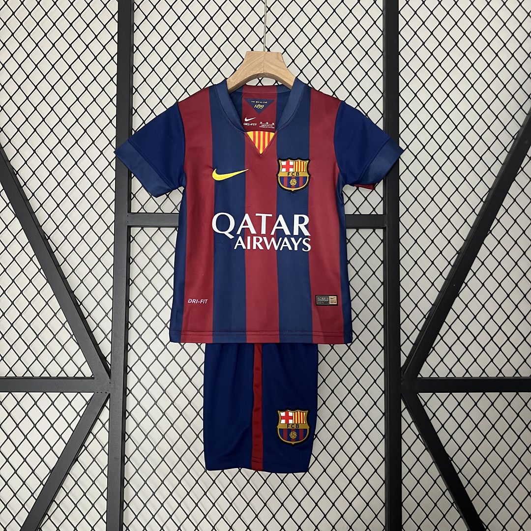 14-15 Barcelona Home Retro Kids Kit Jersey+Shorts