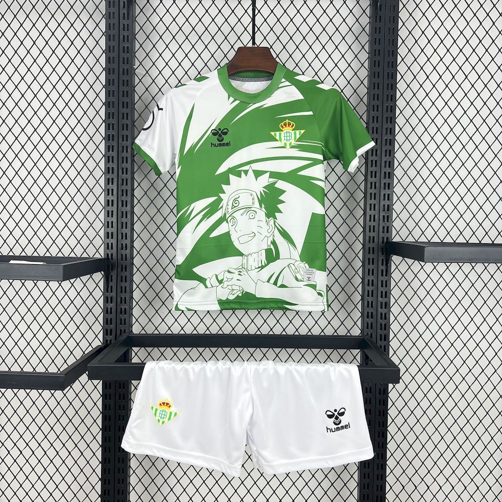 25-26 Real Betis x Naruto Special Edition Kids Kit Jersey+Shorts