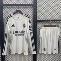 25-26 Real Madrid Home Soccer Kids Long Sleeve Jersey+Short - view 1