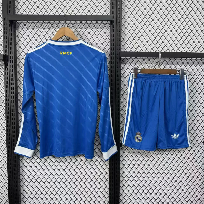 25-26 Real Madrid Third Away Soccer Kids Long Sleeve Jersey+Short - view 3