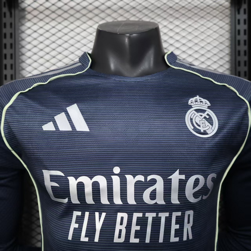 25-26 Real Madrid Away Soccer Jersey Player Version Long Sleeve - view 6