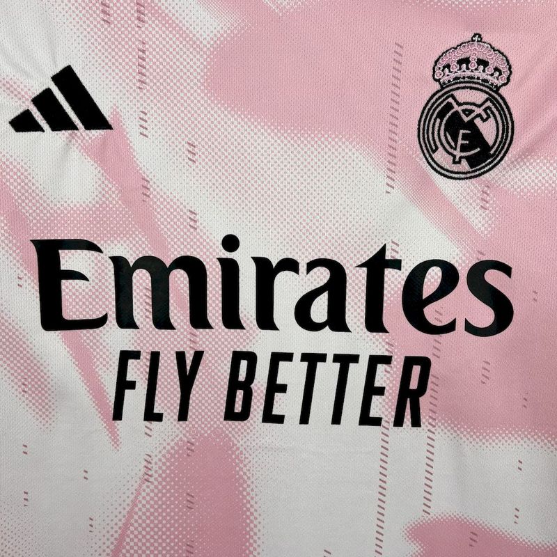 24-25 Real Madrid Soccer Jersey Pink White - view 6
