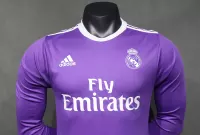 16-17 Real Madrid Away Retro Purple Jersey Long Sleeve Player Version - view 4