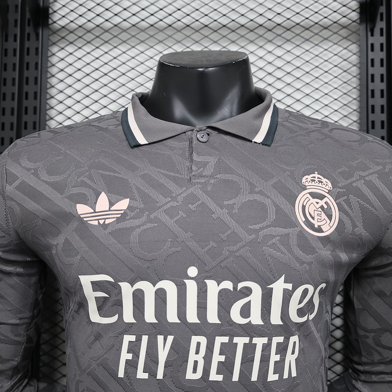 24-25 Real Madrid Third Away Soccer Jersey Player Version Long Sleeve - view 5