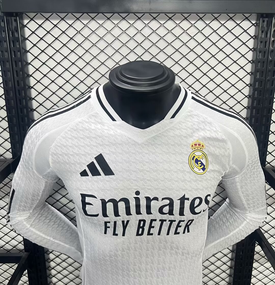 24-25 Real Madrid Home Soccer Jersey Player Version Long Sleeve - view 4