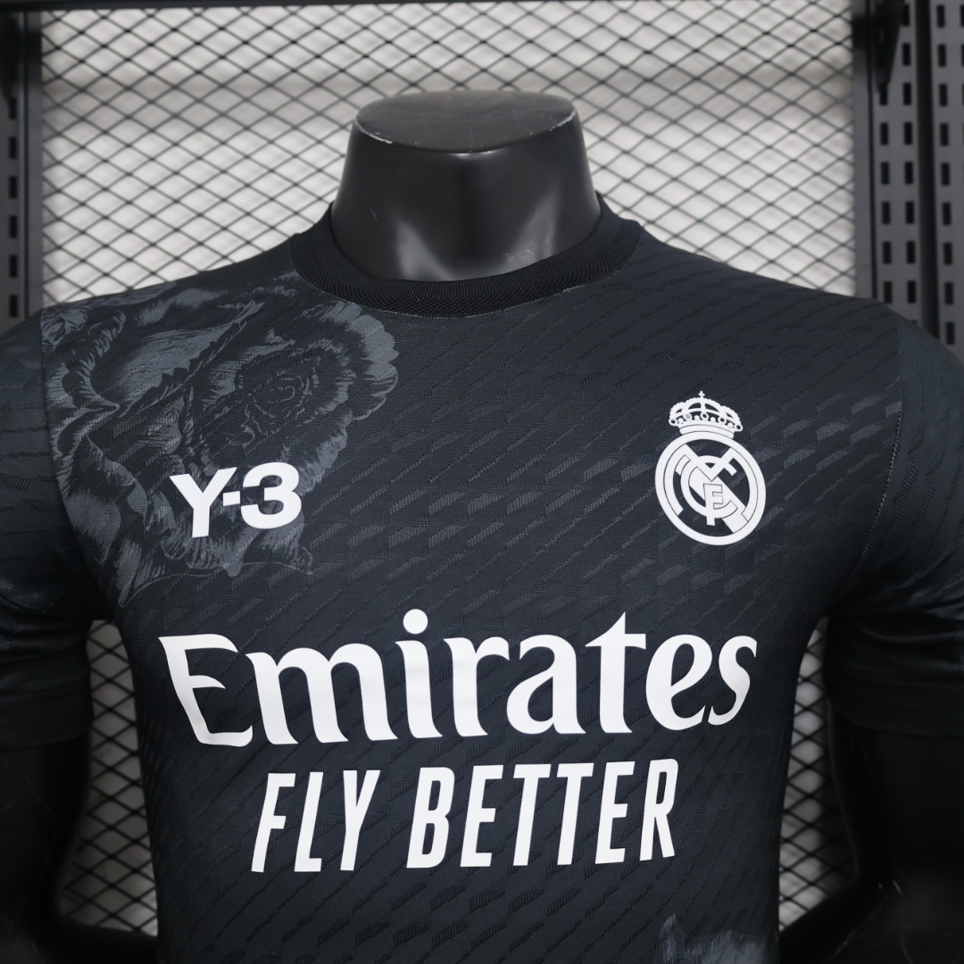 23-24 Real Madrid Y-3 Special Fourth Jersey Black Player Version - view 6