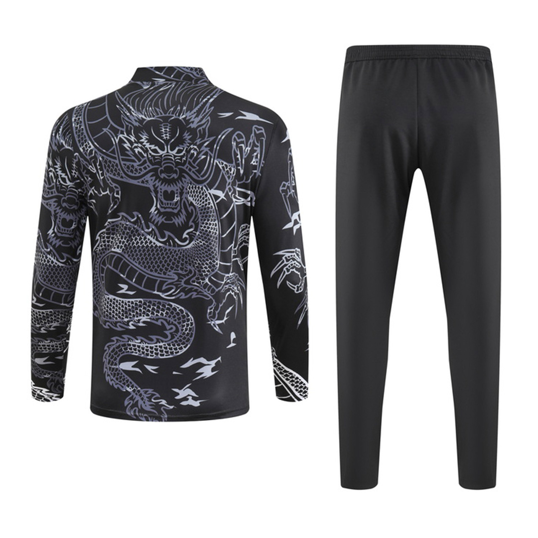 Kids Real Madrid Zipper Sweatshirt Kit(Top+Pants) Black 2023/24 - view 7