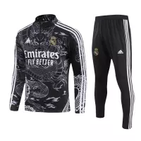 Kids Real Madrid Zipper Sweatshirt Kit(Top+Pants) Black 2023/24 - view 1