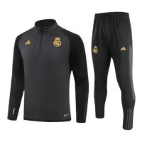 Real Madrid Zipper Sweatshirt Kit(Top+Pants) Black 2023/24 - view 1