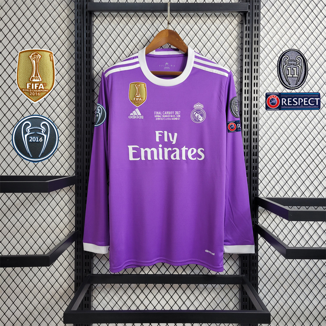 16-17 Real Madrid Away Retro Purple Jersey Long Sleeve - view 4