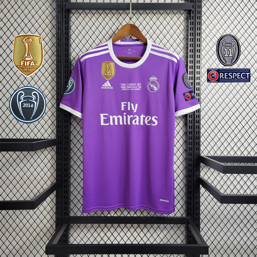 16-17 Real Madrid Away Retro Purple Jersey - view 10