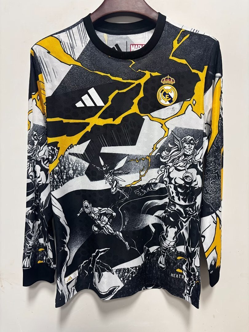 25-26 Real Madrid Avengers Soccer Jersey Pre-match Long Sleeve