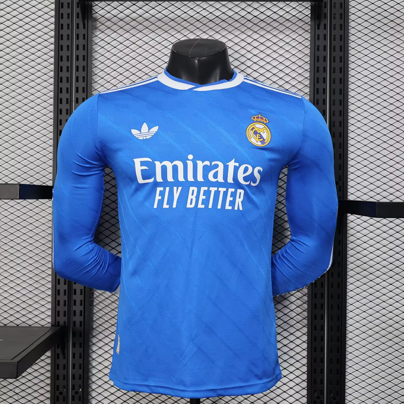 25-26 Real Madrid Third Away Soccer Jersey Player Version Long Sleeve