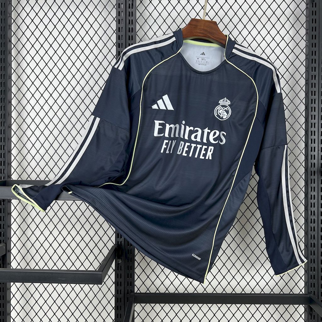 25-26 Real Madrid Away Soccer Jersey Long Sleeve