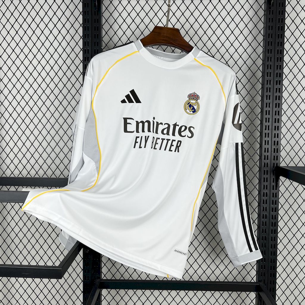 25-26 Real Madrid Home Soccer Jersey Long Sleeve
