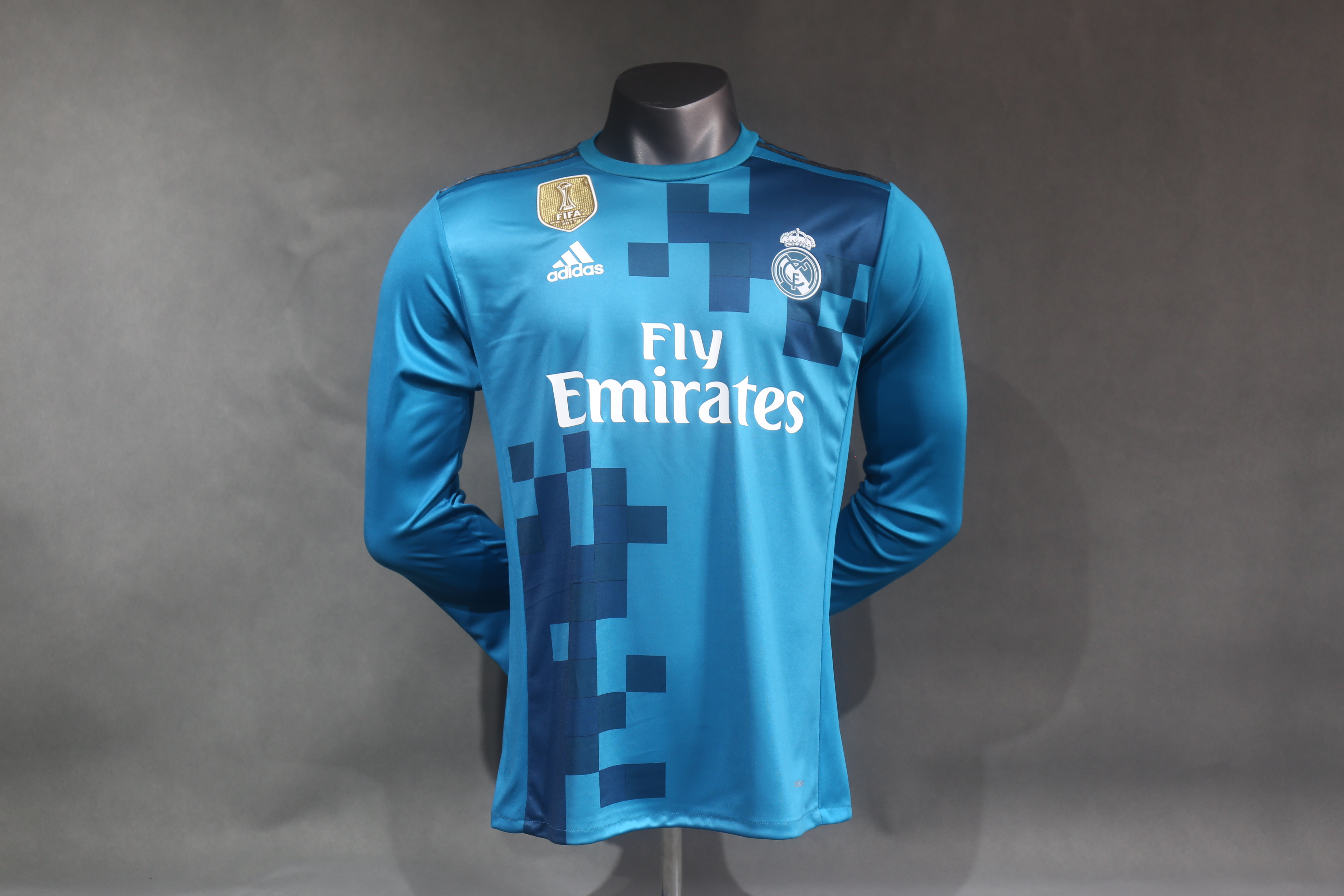 17-18 Real Madrid Second Away Retro Jersey Player Version Long Sleeve