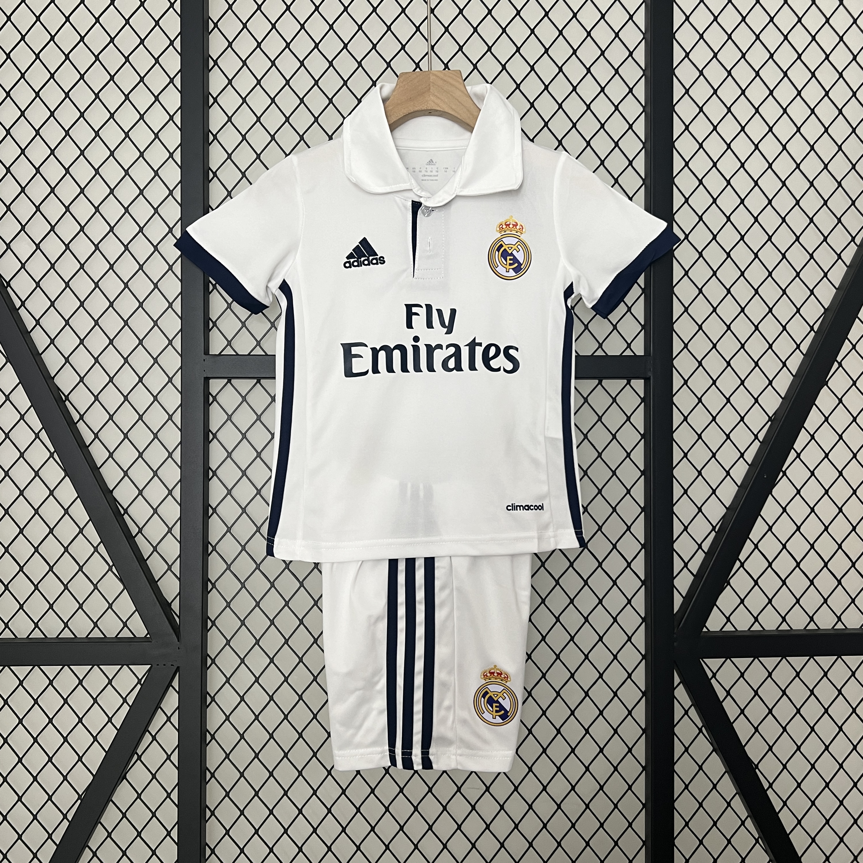16-17 Real Madrid Home Retro Kids Kit Jersey+Shorts