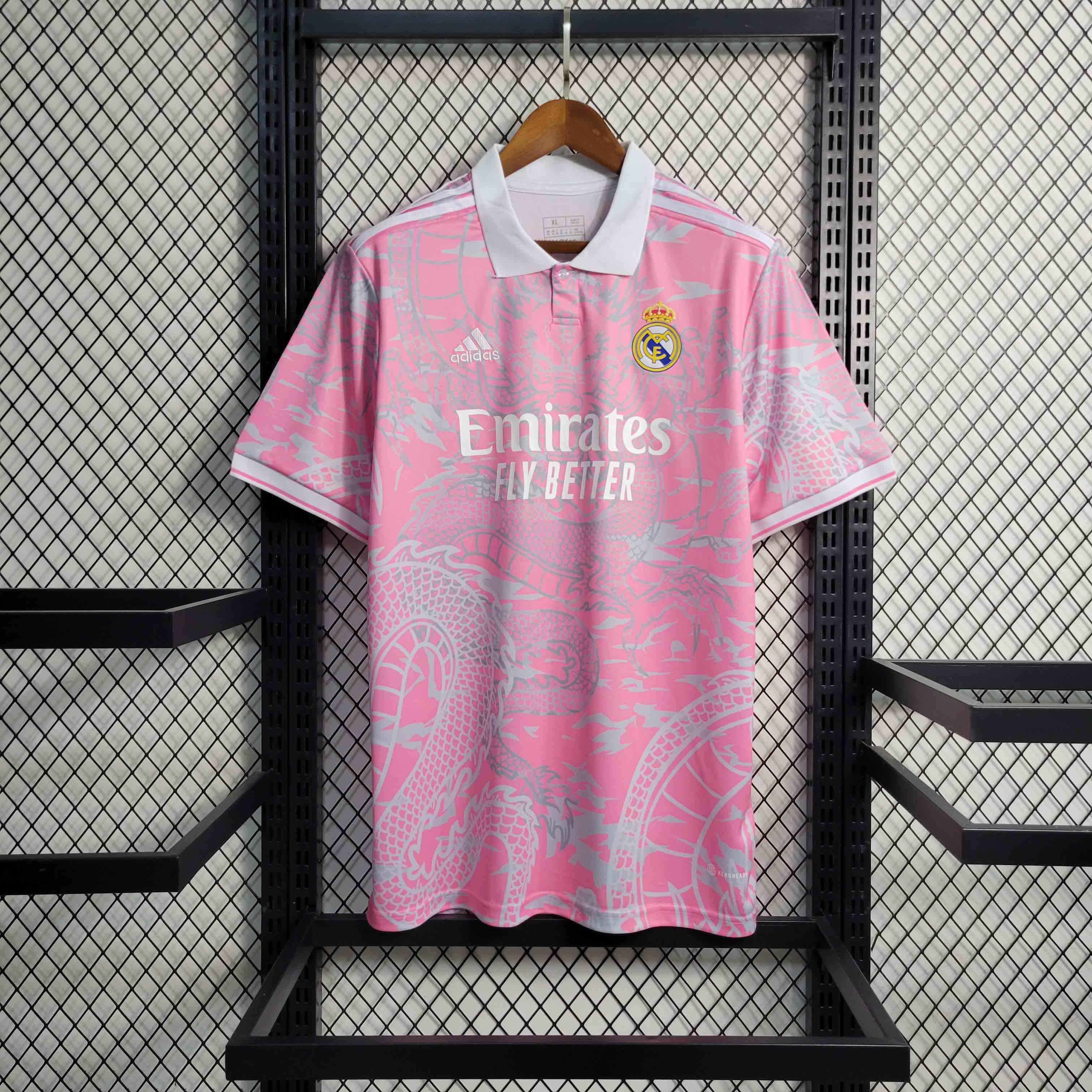 23-24 Real Madrid Pink Dragon Polo Shirt
