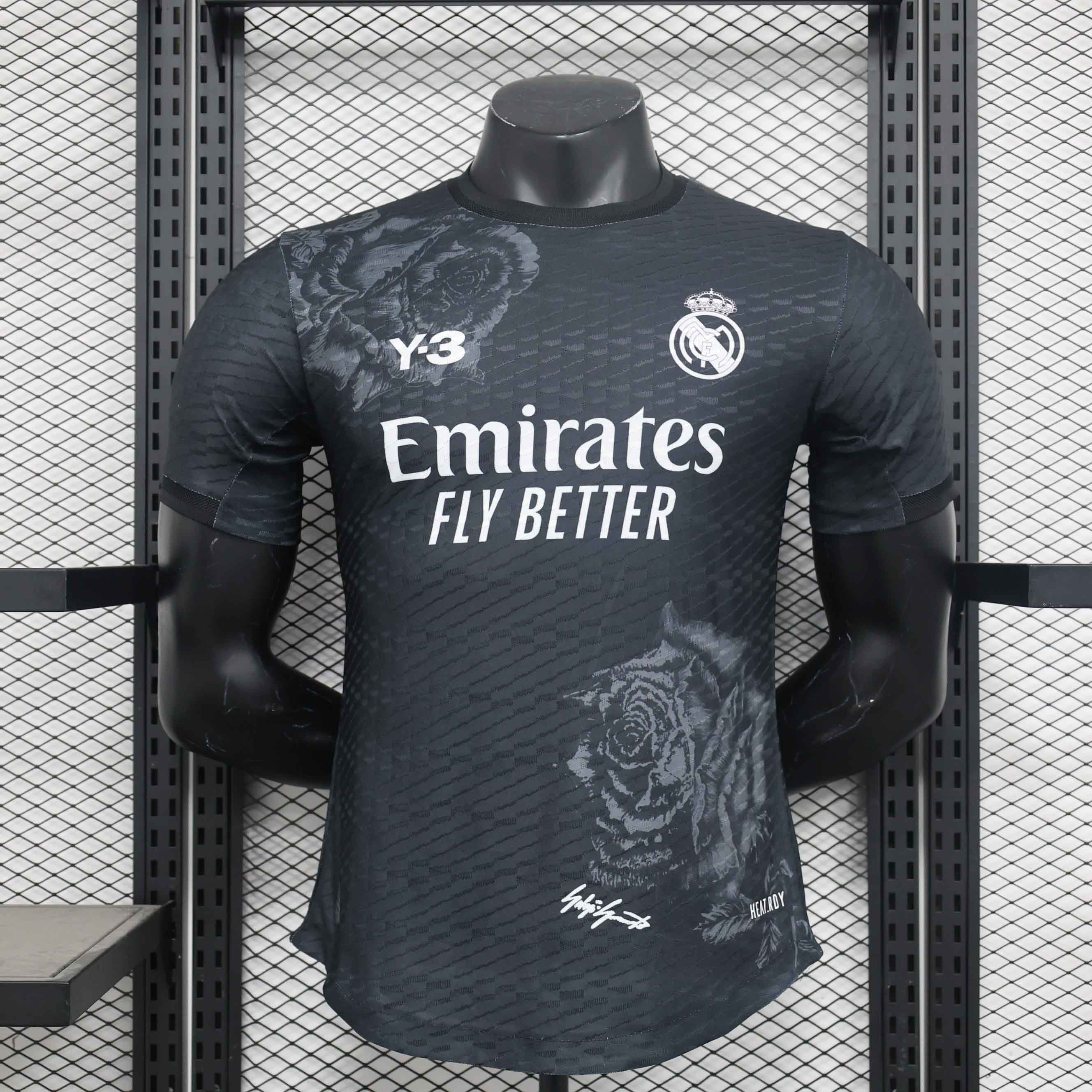23-24 Real Madrid Y-3 Special Fourth Jersey Black Player Version