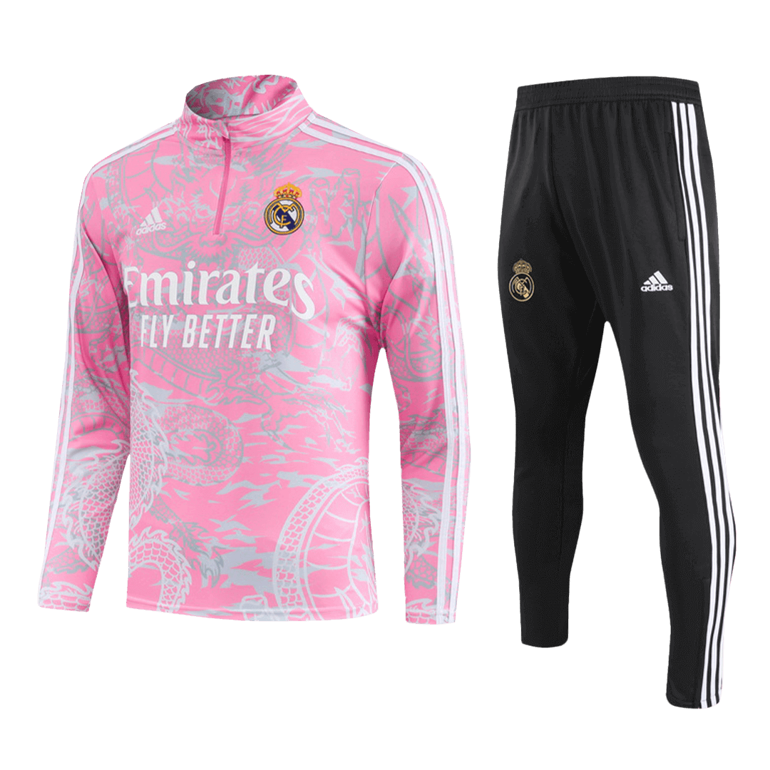 Real Madrid Zipper Sweatshirt Kit(Top+Pants) Pink 2023/24