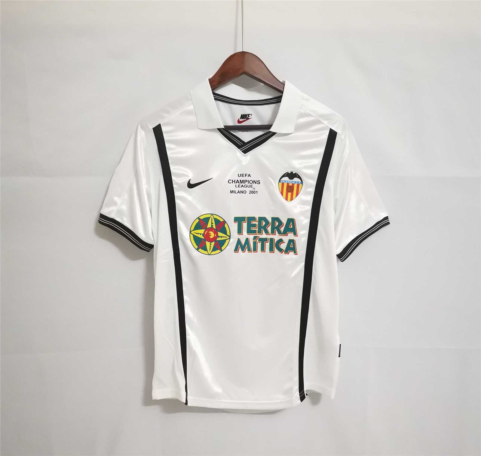 00-01 Valencia  Home Retro Football Jersey - view 4