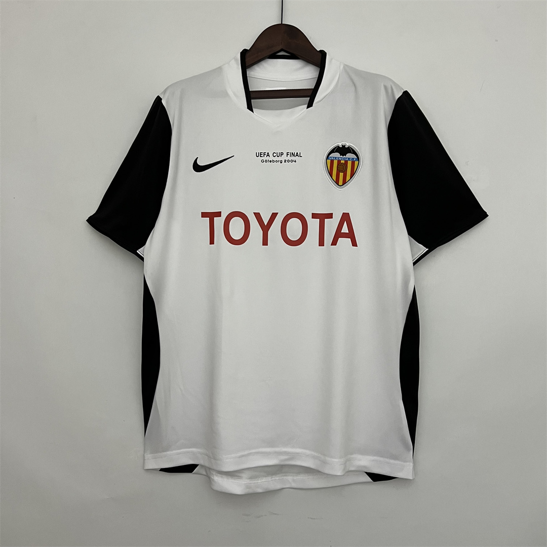 03-04 Valencia  Home Retro Football Jersey