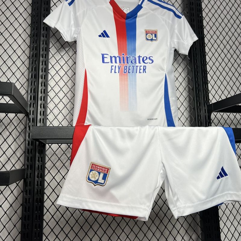 24-25 Olympique Lyonnais Home Kids Kit Jersey+Shorts - view 3