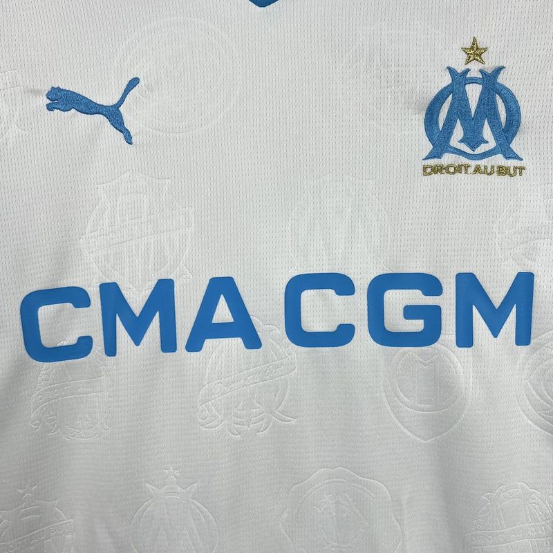 25-26 Marseilles Home Soccer Jersey - view 10