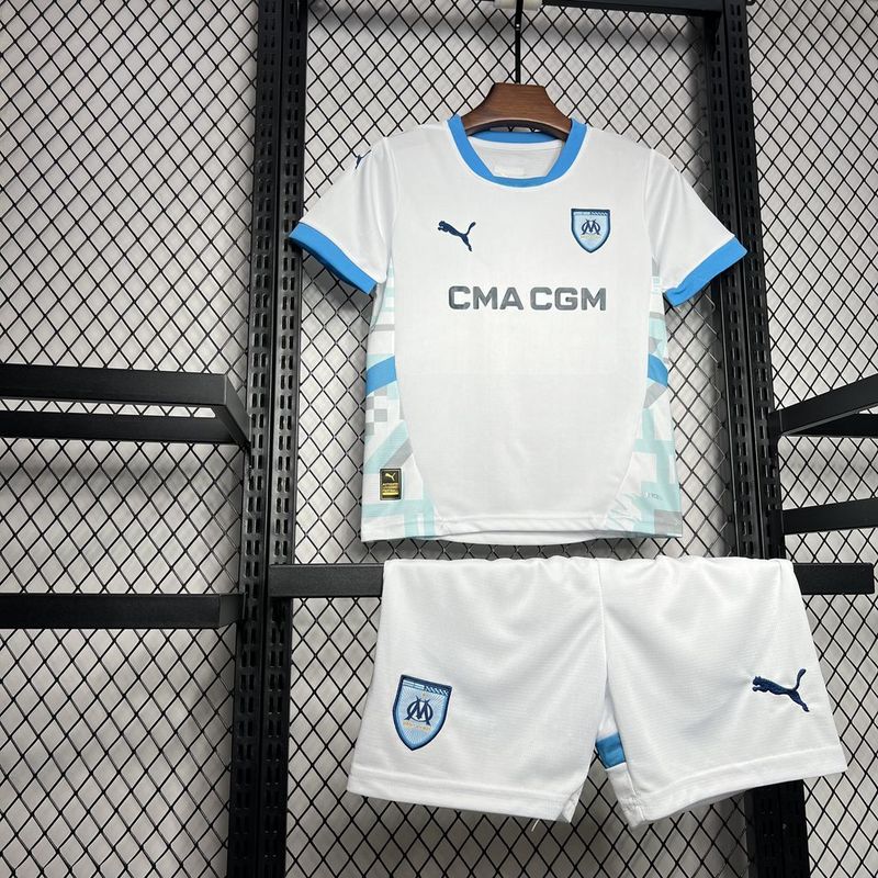 24-25 Marseilles Home Soccer Kids Kit Jersey+Shorts - view 3