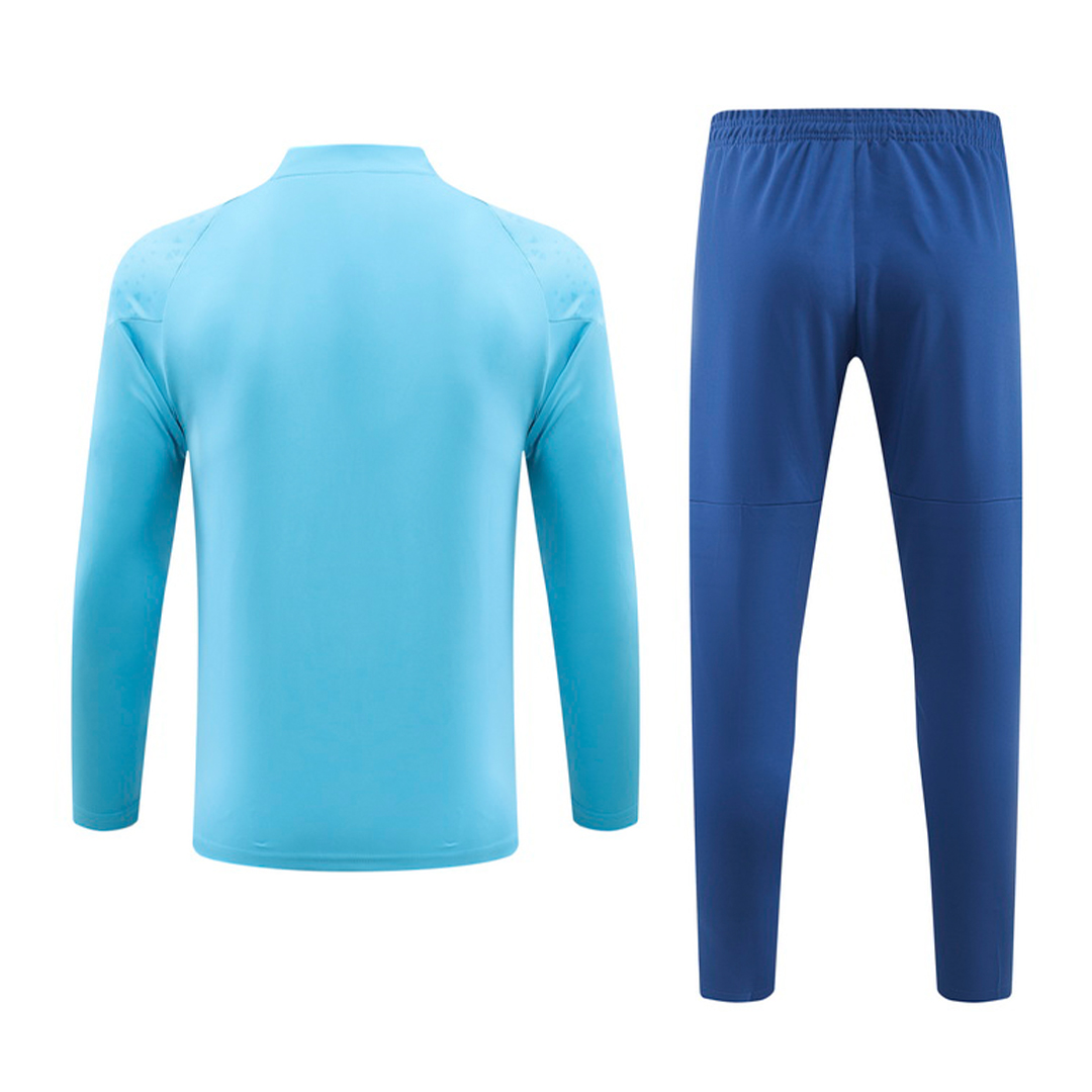 Kids Marseille Zipper Sweatshirt Kit(Top+Pants) Blue 2023/24 - view 14