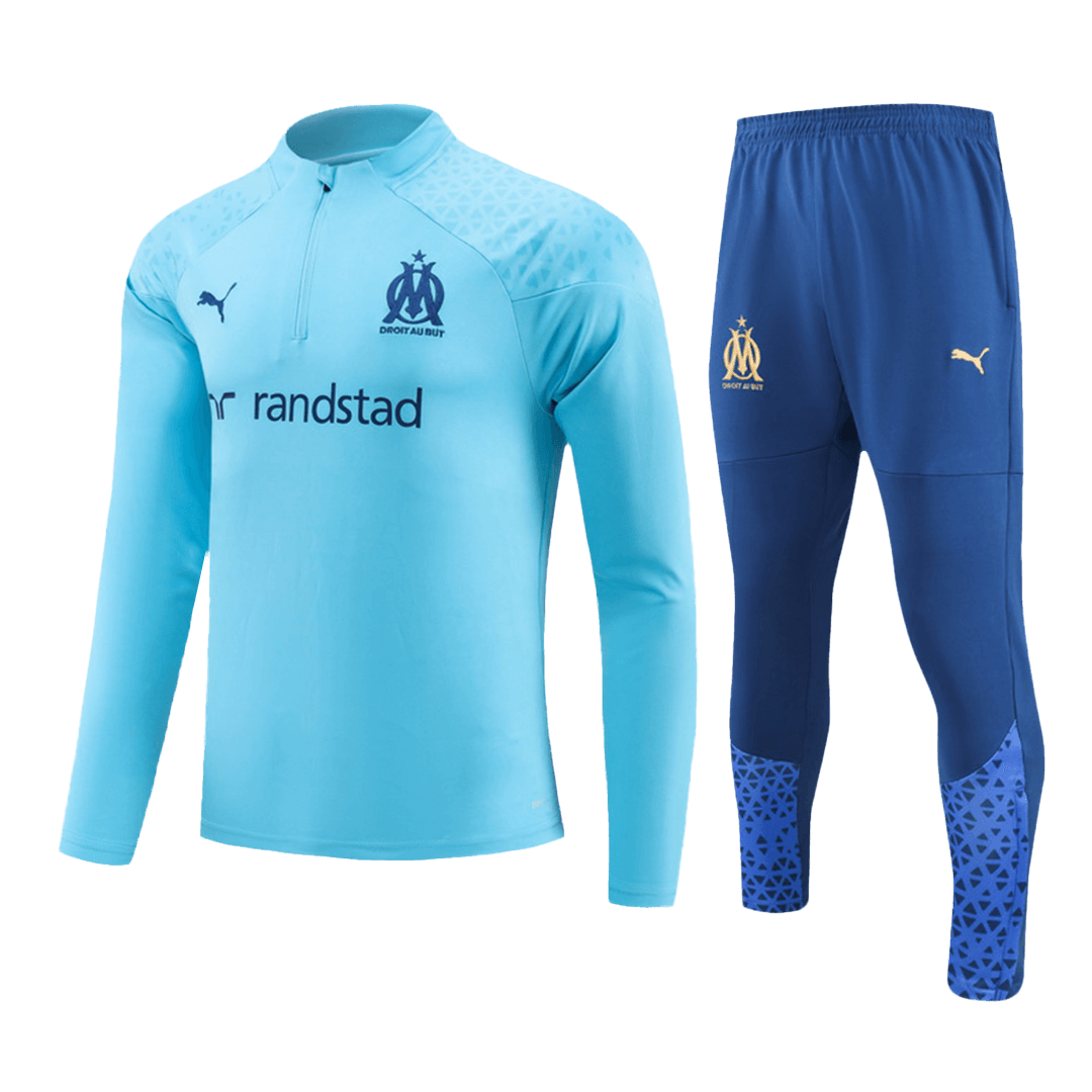 Kids Marseille Zipper Sweatshirt Kit(Top+Pants) Blue 2023/24 - view 10