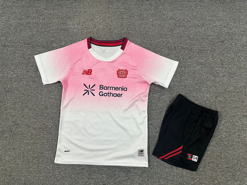 25-26 Bayer 04 Leverkusen Away Soccer Kids Kit Jersey+Shorts